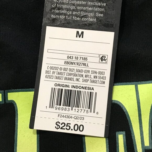 Medium - Mens Fleece Graphic Crewneck Pullover Sweatshirt - Original Use - Black - Picture 3 of 5